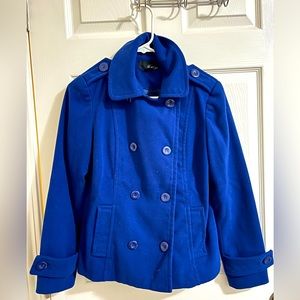 Women fashion blue coat